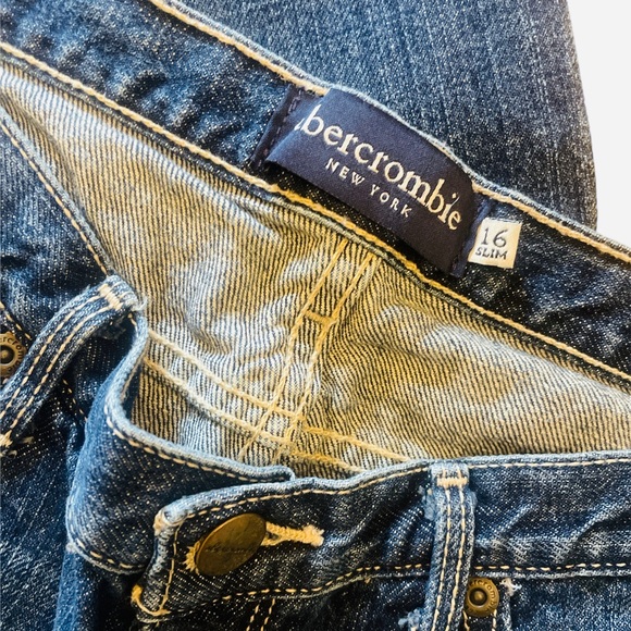Kids Abercrombie Sz:16 Slim Mackenzie Blue Jeans - Picture 9 of 9